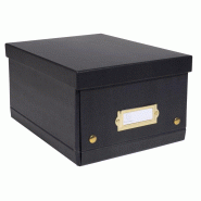 Exacompta Lot de 5 Boîte de rangement NÉO DÉCO, format A5+, coloris noir - 3130630622512