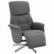 Fauteuil inclinable avec repose-pieds gris foncé tissu Modèle Verlonis - 356658