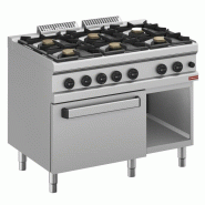 Fourneau gaz 6 feux vifs - four gaz GN 2/1- armoire - Diamond - 0615402478199