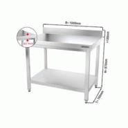 GGM Gastro Tables Inox de Travail Premium avec Dosseret et Etagère - Profondeur 700 mm - ATK107A - 4063326066170