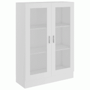 Helloshop26 - Armoire à vitrine classique 82,5 x 30,5 x 115 cm pratique design épuré en bois d'ingénierie blanc 02_0047751 - blanc verre 3000234940742