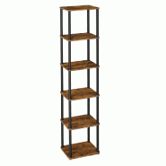 Helloshop26 - Bibliothèque étagère à 5 niveaux assemblage ultra-rapide sans outils étagère de rangement 238 x 38 x 139 cm pour salon 12_0004242