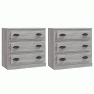 Helloshop26 - Buffet bahut commode armoire meuble de rangement organisateur cuisine salle de séjour salons lot de 2 sonoma bois 02_0036975 - 30002131 Helloshop26 - Buffet bahut commode armoire meuble de rangement organisateur cuisine salle de séjour salons lot de 2 sonoma bois 02_0036975 - 30002131