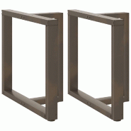 Helloshop26 - Lot de 2 pieds de table à manger en T ajustables pour structure robuste 70 x 35 x 73 cm en acier noir 02_0057326 - noir acier 300023998