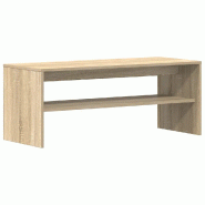 Helloshop26 - Meuble TV en bois d'ingénierie avec grand espace de rangement 100 x 40 x 40 cm style contemporain en bois chêne sonoma 02_0051239 - Bo