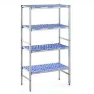 Rayonnage monté en ligne clayettes polypropylène 5 niveaux P 500 x H 1750 mm (Longueur hors tout (Longueur utile) spéciale pour rayonnage, mm: 1092 (c_0