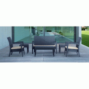 Salon de jardin empilable d'extérieur Miami en résine gris foncé