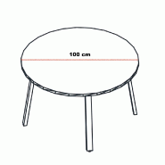 Table ronde pieds en bois Ogi - MDD. - 100, Gris_0
