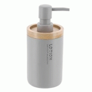 TENDANCE Distributeur à Savon ou lotion en résine Gris clair et Bambou 280 ml - gris 3664323184990 TENDANCE Distributeur à Savon ou lotion en résine Gris clair et Bambou 280 ml - gris 3664323184990