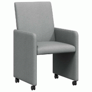 VidaXL Chaises de Salle à Manger avec Roues 2 pcs Gris clair tissu Modèle Nova Chic - 42017807