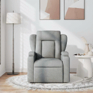 VidaXL Fauteuil de massage inclinable Gris clair Tissu Modèle Dervella - 8721012200616