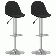 VidaXL Tabourets de bar lot de 2 noir tissu Modèle Nova Concept - 333387