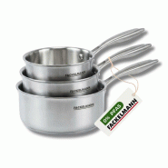 3 Casseroles 14 16 et 18 cm inox 18/10 Triply Fackelmann Vita3 - gris Acier inoxydable 18/10 3176239924558