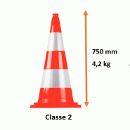Cône de signalisation Autoroute 75 cm