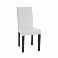 CLP Chaise de salle à manger Ina similicuir avec pieds en Bois Blanc /Marron foncé - blanc polyester 18506902 CLP Chaise de salle à manger Ina similicuir avec pieds en Bois Blanc /Marron foncé - blanc polyester 18506902