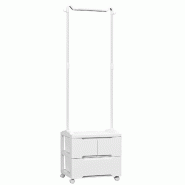 COSTWAY Portemanteau Ă 3 tiroirs, portemanteau Ă roulettes avec crochets latĂ©raux et tringle Ă vĂȘtements, autoportant, blanc, 46 x 38 x 157 cm - COSTWAY Portemanteau Ă 3 tiroirs, portemanteau Ă roulettes avec crochets latĂ©raux et tringle Ă vĂȘtements, autoportant, blanc, 46 x 38 x 157 cm -