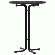 Décoshop26 - Table haute de bar table d'appoint ø80 x 110 cm bois d'ingénierie et acier noir DEC036896 - noir acier 3000261457473