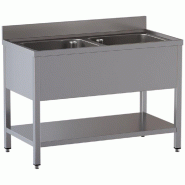 Diamond - Plonge 2 cuves, avec sous tablette - réf. L1221/D-SX2 - AKS-L1221/D-SX2