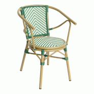 Fauteuil de terrasse alizee en aluminium et textilène - tigaone - vert 3701680322174