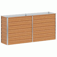 Helloshop26 - Jardinière surélevée style industriel à fleurs 160 x 40 x 77 cm en acier galvanisé marron clair 02_0059015 - marron acier 3000240899171