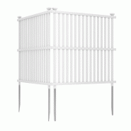 Helloshop26 - lot de 2 panneaux de clôture 113 x 114 cm écran d'intimité déco pratique en PVC blanc 20_0011469 - blanc 3000226740640