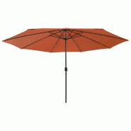 Helloshop26 - Parasol d'extérieur avec led et mât en métal 400 cm orange 02_0008185 - orange métal 3000437947760