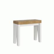 Itamoby Console extensible 90x40/196 cm Naxy Mix Small Plateau Chêne Nature Structure Frêne Blanc - marron 8050598100165