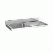 Plonge inox 2 grands bacs à poser - P 700 mm | Distform - Q1878520