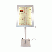 Porte-menu mural à LED couleurs en inox 4xA4 | Securit - CU937