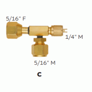 Raccords T de service frigo 1/4" et 5/16" - 1/4" M - 5/16" F - 5/16" M