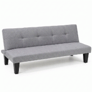 RATTATAN Canapé-lit 3 places en tissu avec dossier réglable en 3 positions, pieds en polypropylène, pour salon, salle d’attente et hôtel – Sma