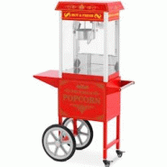 Royal Catering Machine à pop-corn avec chariot 1500 W design rétro 195/235 °C 2 températures pour pop-corn sucré et salé Rouge - rouge 4062859099723