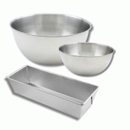 Set comprenant 1 Moule à cake en acier étamé, 1 spatule Zenker et 2 bols à mixer en inox Fackelmann - gris inox 3176239936537