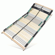 Sleepneo Sommier à lattes PREMIUM STRONG 200 – 90x200 cm, têtière réglable, 7 zones, 42 lattes, fabriqué en Allemagne, jusqu'à 200 kg - marron