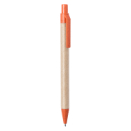 Stylo bille en papier recyclé - attributs en plastique écologique - encre bleue - couleur orange Stylo bille en papier recyclé - attributs en plastique écologique - encre bleue - couleur orange