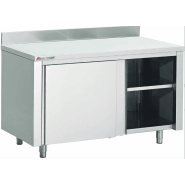 Table armoire adossée chauffante portes coulissantes INOX AISI 430 FABRINOX (Longueur : 2900 , Profondeur : 800) - Longueur:2900,Profondeur:800_0