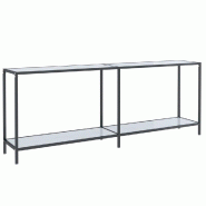 Table console Blanc 200x35x75,5 cm Verre trempé Modèle Atlas Moderne - 331708