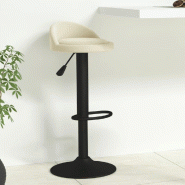 Tabouret de bar Crème Velours Modèle Nova Atelier - 333589