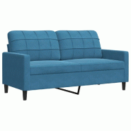 VidaXL Canapé à 2 places Bleu 140 cm Velours Modèle Verlissex - 4007633