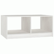 VidaXL Table basse blanc 75x50x33,5 cm bois de pin massif Modèle Élancé Élite - 809907