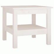VidaXL Table basse blanche 45 x 45 x 40 cm Bois de pin massif Modèle Cosmo Métal - 814265