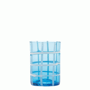 Zafferano Twiddle - Lot De 6 Verres Aigue-Marine En Verre Soufflé, 35 Cl - Faits Main Avec Déco Blanche, Lavables - transparent 8051827974809
