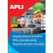 Apli étiquettes blanches amovibles dimensions 48,5 x 25,4 mm (l x h), 4 400 pièces, 44 par feuille (3054) - 8410782030546_0