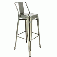 Chaise haute de restaurant métal Chicago - GRIS Chaise haute de restaurant métal Chicago - GRIS
