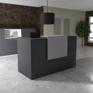 Comptoir d'accueil Delta First avec réhausse - Mobel Linea. - 184, Anthracite, Gris aluminium_0