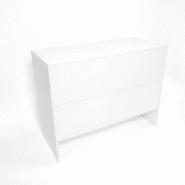 Comptoir L120xP50xH90cm - Blanc - Grande Surface de Travail et Rangement Pratique
