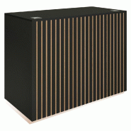 Comptoir Vertigo T03 MDF naturel et noir avec tiroir 120x60x93cm