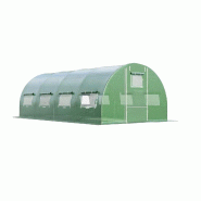 COSTWAY Serre, 6 x 3 x 2 m, 18 m², serre avec 10 fenêtres à moustiquaire enroulables et 2 portes à fermeture éclair, verte - argenté SF6242SZ