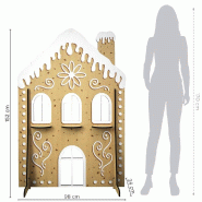 Décor maison pain d'épice en MDF avec étagères recto/verso 98 x 152cm