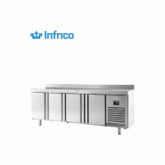 Desserte réfrigérée négative - 4 portes GN1/1 adossée - Fabrication tout inox - Infrico_0